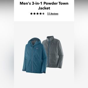 Patagonia men’s 3 in 1 powder town jacket like new condition